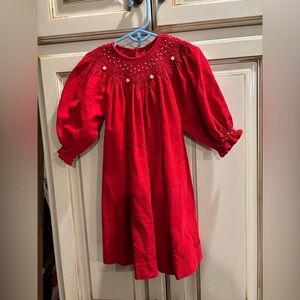 Mom & me smocked dress girls red size 18 months short sleeves